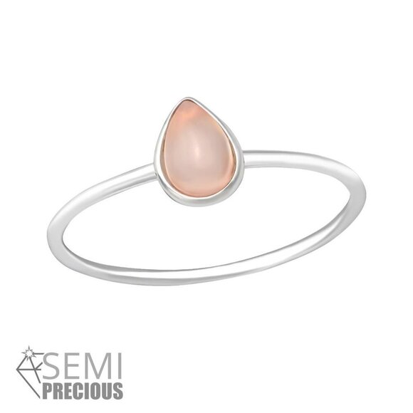 Sterling Silver Rose Quartz Dainty Ring - Picture 1 of 11